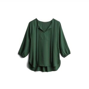 West Kei Tie Detail Blouse - Forest, Size M